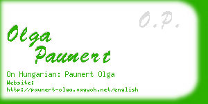 olga paunert business card